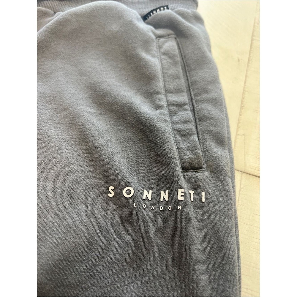 Sonneti Men's Gray Cotton Jogger Pants Size M Drawstring Elastic Waist - Picture 3 of 8